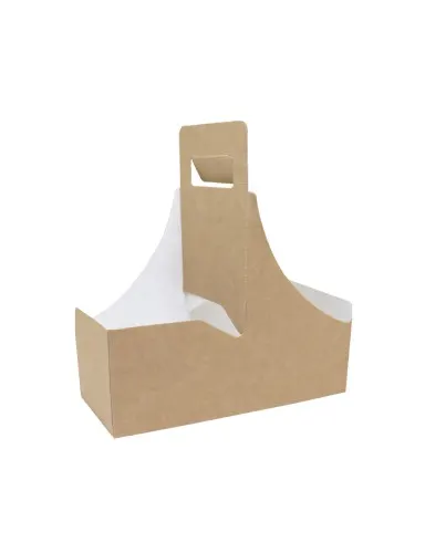 Porta Vasos de Cartón con Agarre P/Dos Vasos
