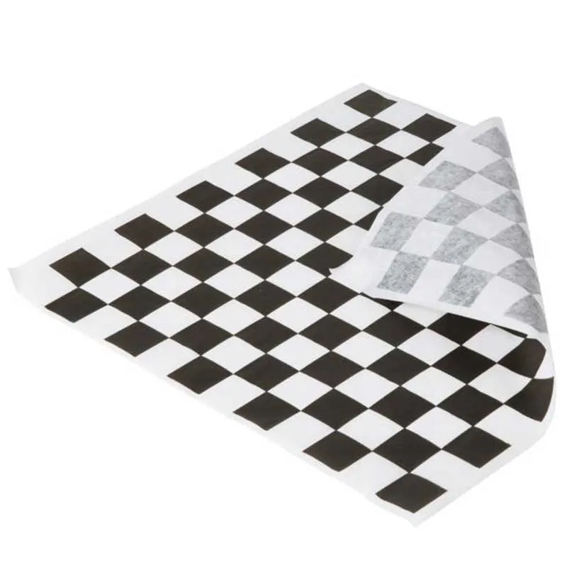 Papel Antigraso C/Diseño Cuadros Negros