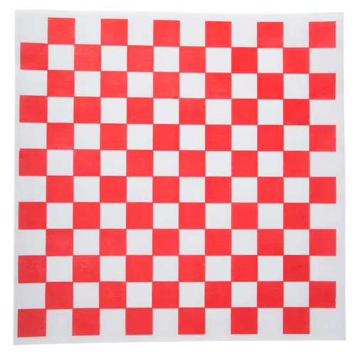 Papel Antigraso C/Diseño Cuadros Rojos