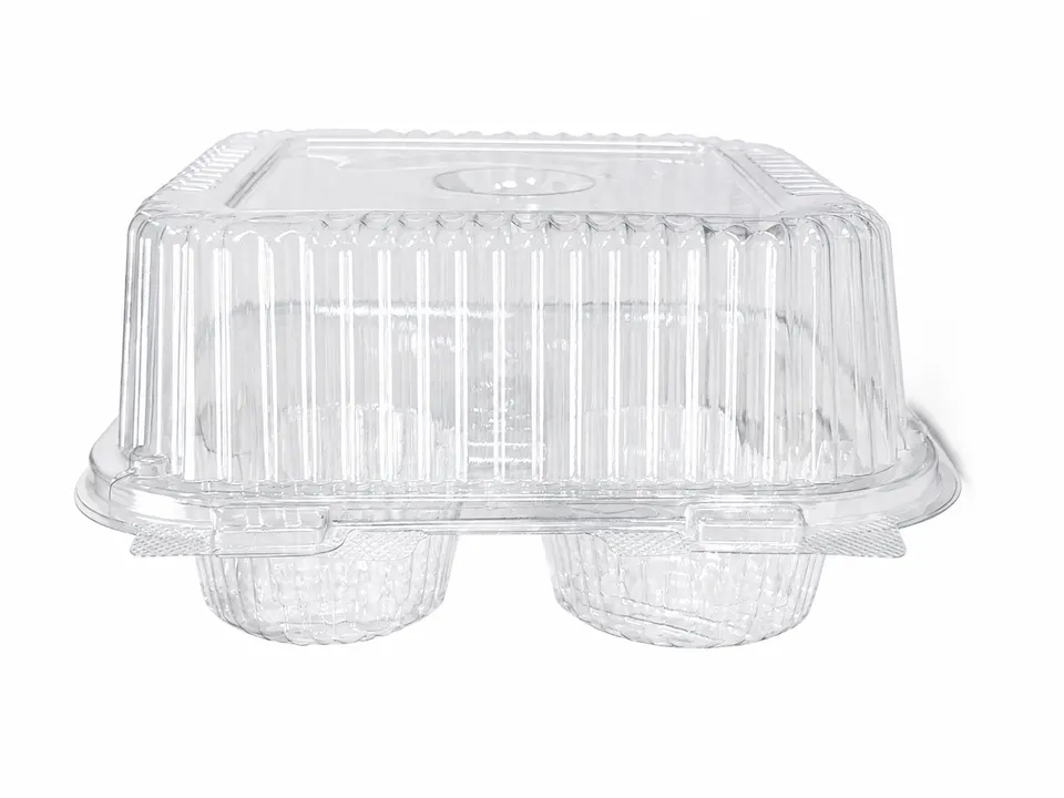 Contenedor PET P/Cuatro Cupcakes